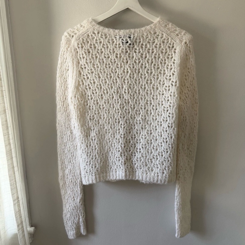 Reformation Cream Open-Knit Mohair Cardigan - Picture 6 of 9